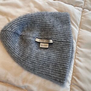 Cashmere Gray Ribbed Beanie